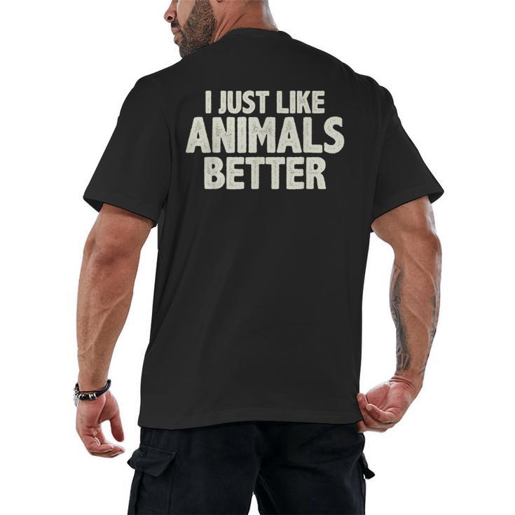 I Just Like Animals Better I Introvert Men's Back Print T-Shirt