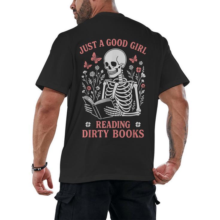 Just A Good Girl Reading Dirty Books Dark Romance Men's Back Print T-Shirt