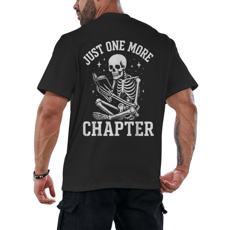 Just One More Chapter Skeleton Reader Reading Book Lover Men's Back Print T-Shirt