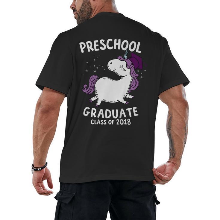 Kids Class Of 2018 Unicorn Preschool Graduation For Girls Men's Back Print T-Shirt