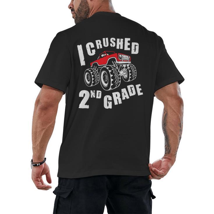 Kids I Crushed 2nd Grade Monster Truck School Graduation Men's Back Print T-Shirt