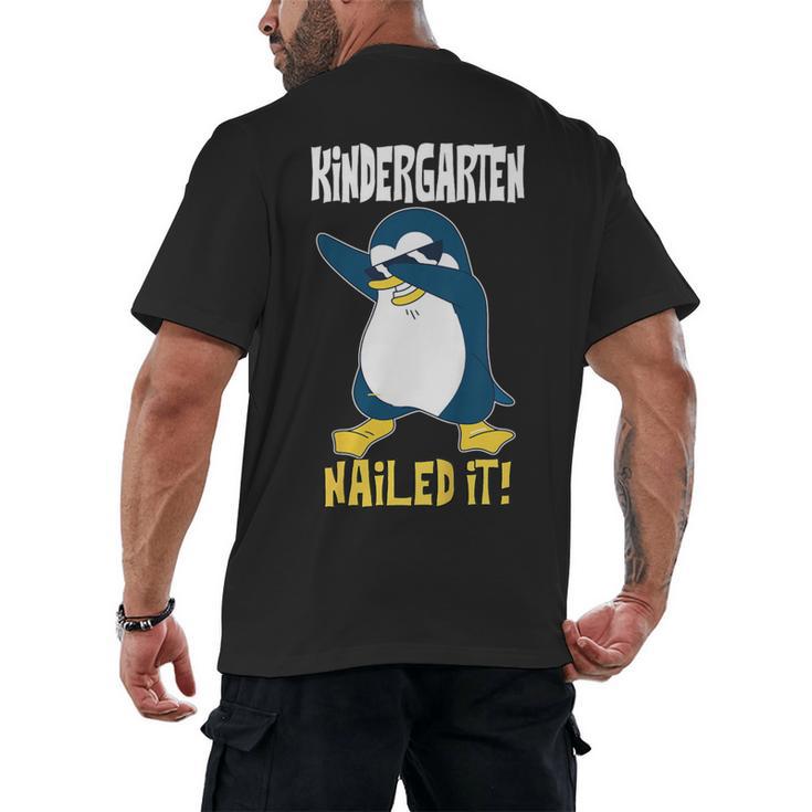 Kids Kindergarten Dabbing Penguin Nailed It Graduation Class 2021 Men's Back Print T-Shirt