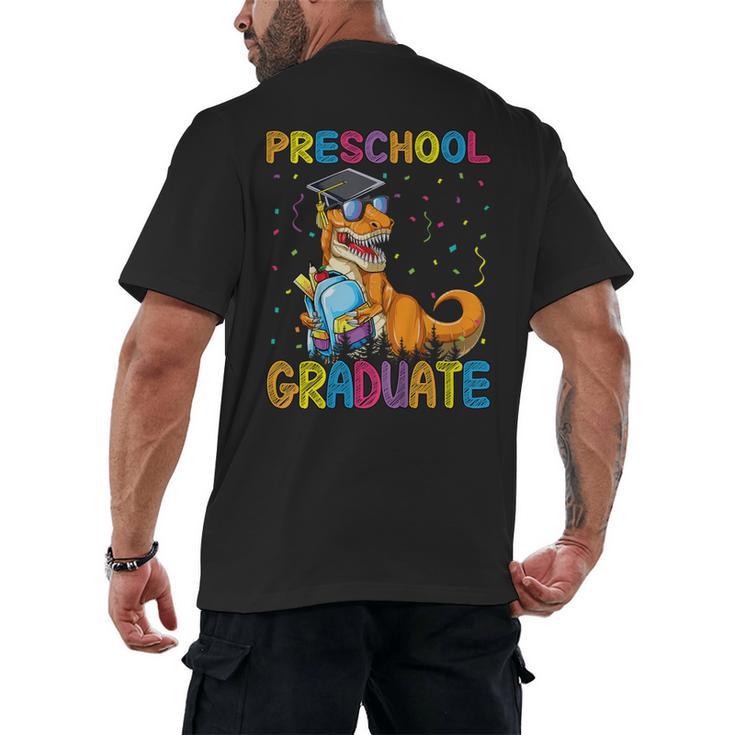 Kids Preschool Graduate Dinosaur Trex Preschool Graduation Men's Back Print T-Shirt