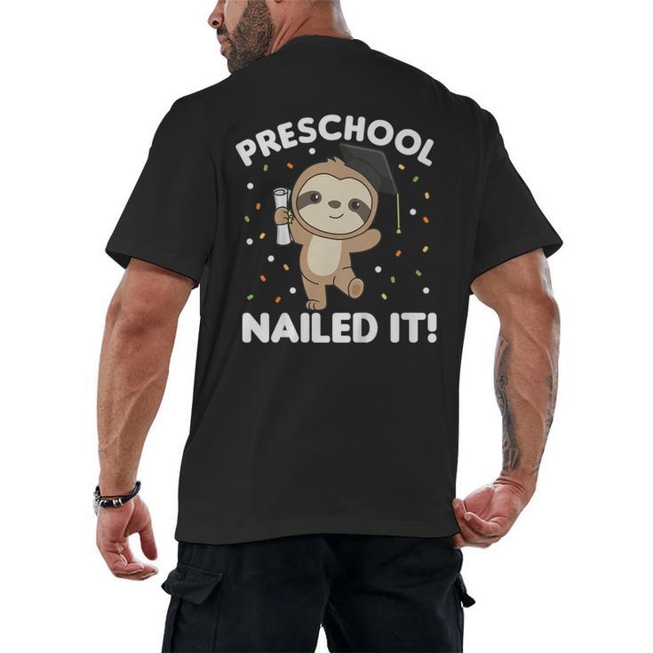 Kids Kids Preschool Nailed It Sloth Graduation Men's Back Print T-Shirt