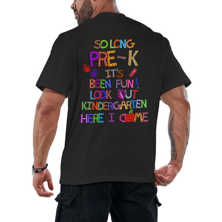 Kids So Long Kindergarten Here I Come Pre-K Graduation Graduate Men's Back Print T-Shirt