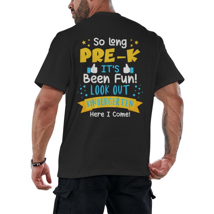Kids So Long Pre-K Graduation 2025 School Kindergarten Here Come Men's Back Print T-Shirt