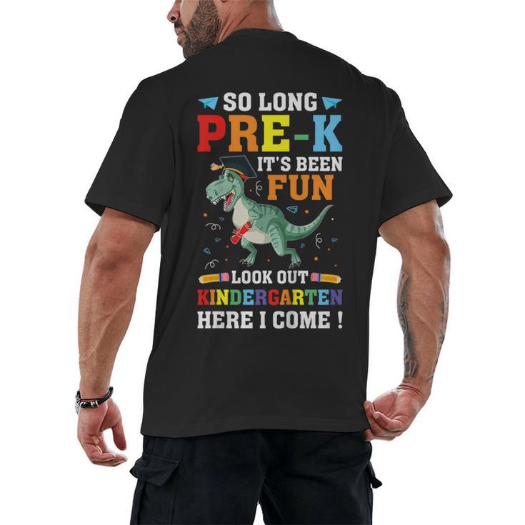 Kids So Long Pre-K Preschool Graduation Kindergarten Here I Come Men's Back Print T-Shirt