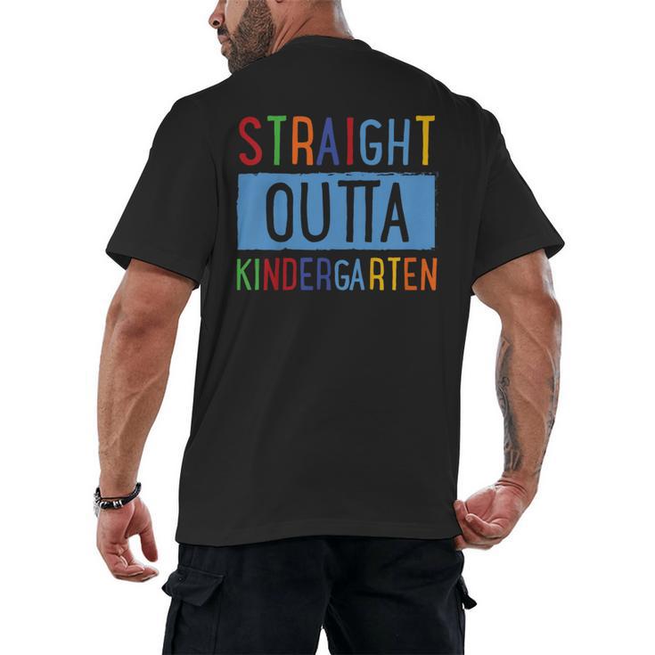 Kids STRAIGHT OUTTA KINDERGARTEN T-SHIRT FUNNY GRADUATION GIFT Men's Back Print T-Shirt