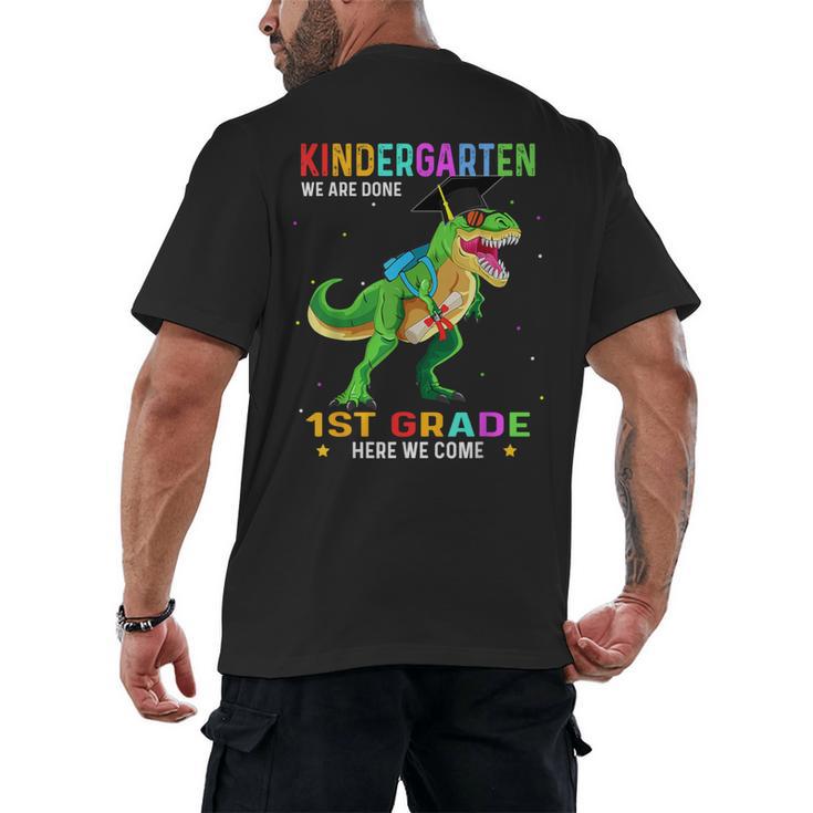 Kindergarten Graduation 1st Here We Come Class 2023 Dinosaur Men's Back Print T-Shirt