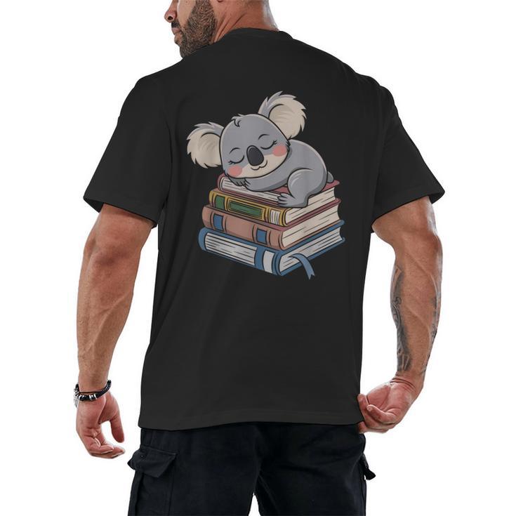 Koala Reading Book Pajama Sleep Men's Back Print T-Shirt
