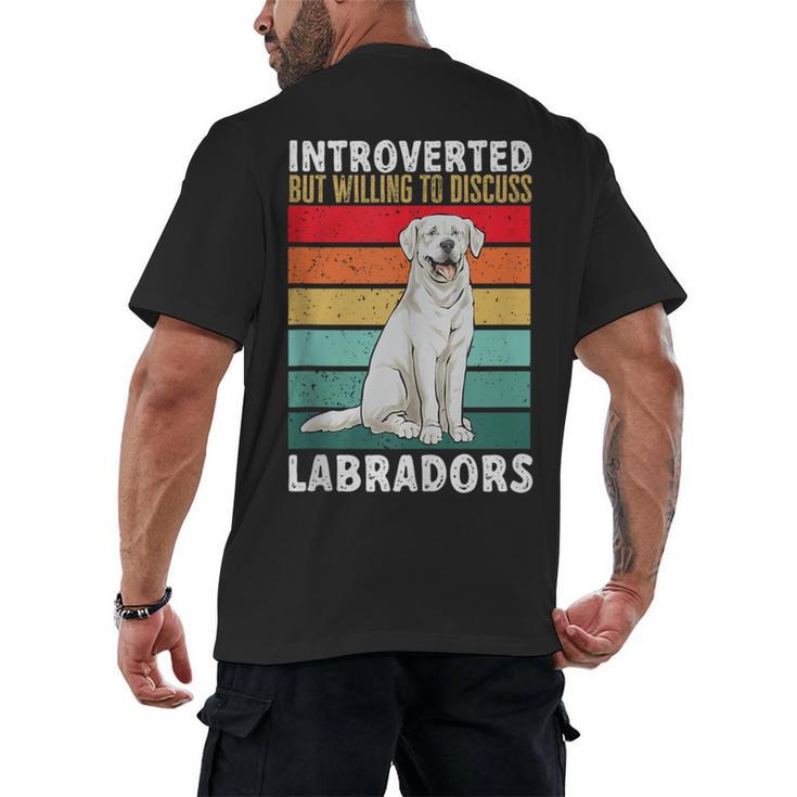 Labrador Retriever Introvert White Lab Men's Back Print T-Shirt