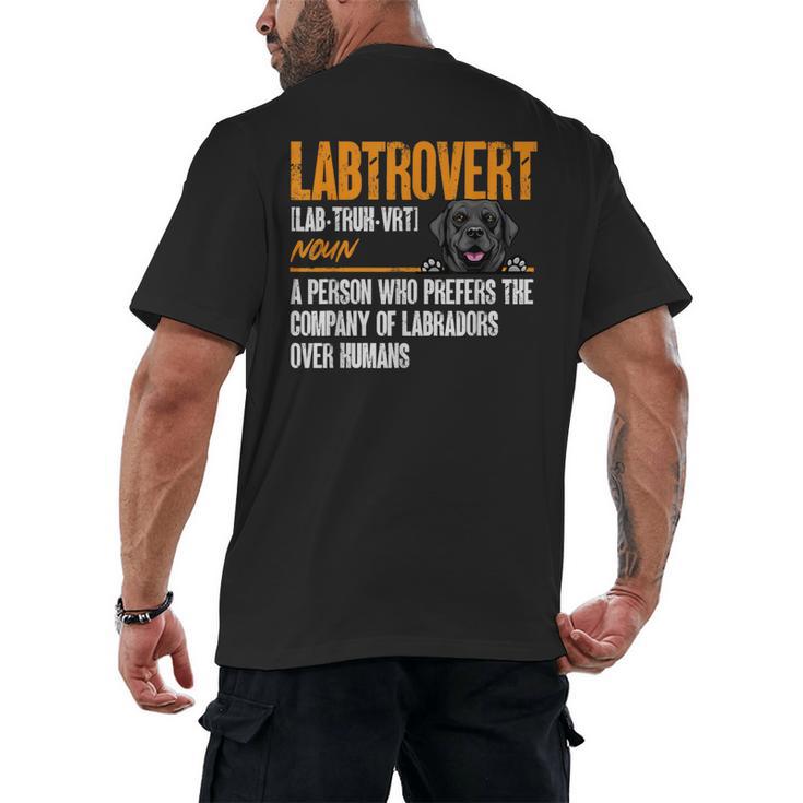 Labrador Retriever Labtrovert Definition Introvert Labrador Men's Back Print T-Shirt
