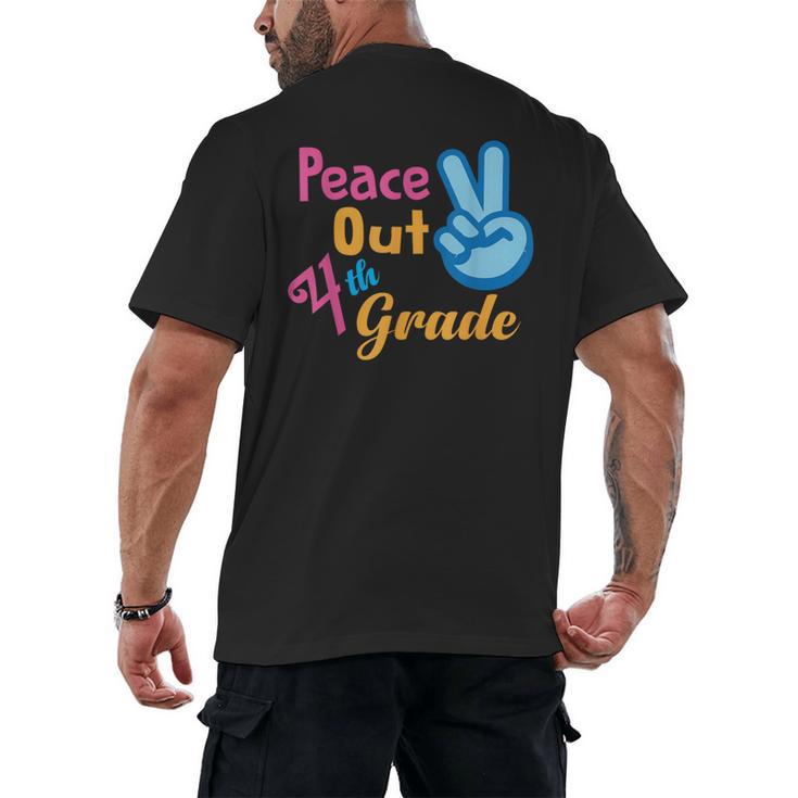 Last Day Of School Peace Out Grade 4 Graduation Kids Men's Back Print T-Shirt