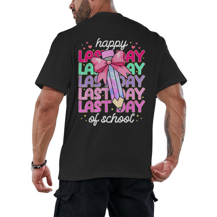 Last Day Of School Shirt Coquette Bow School Graduation Men's Back Print T-Shirt