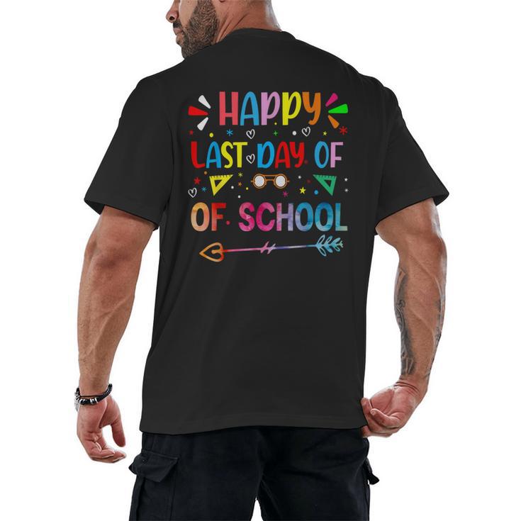 Last Day Of School Tie Dye School Graduation Summer Teacher Men's Back Print T-Shirt