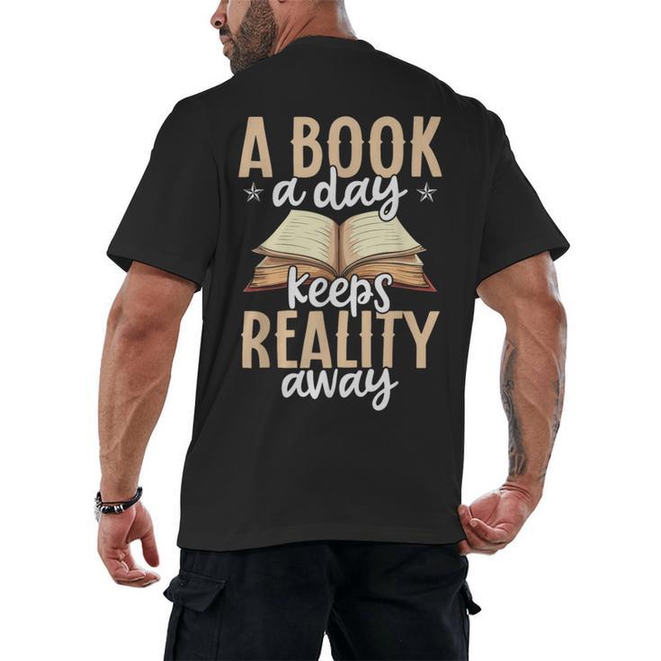 Librarian A Book A Day For Book Lover Reading Library Men's Back Print T-Shirt