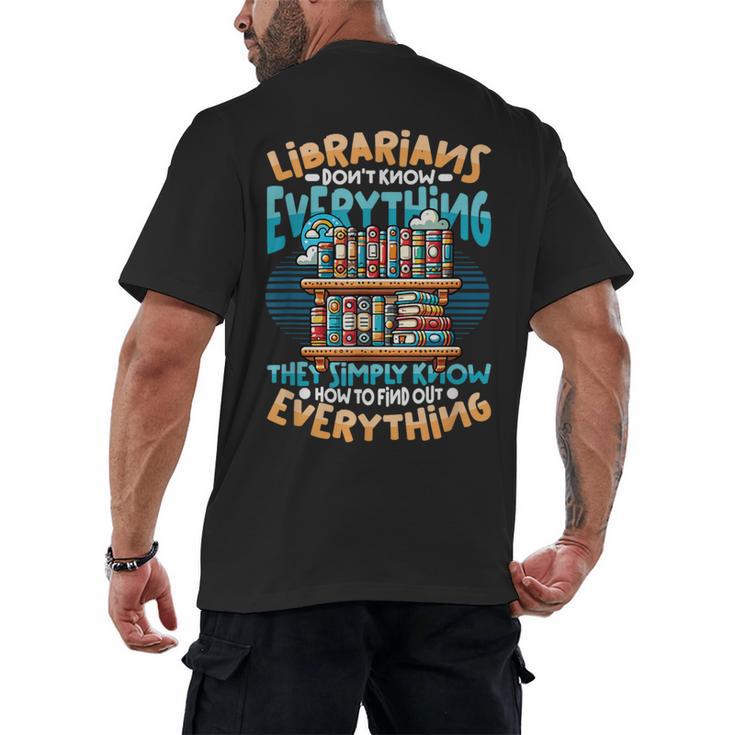 Librarian Book Lover Library Librarian Men's Back Print T-Shirt