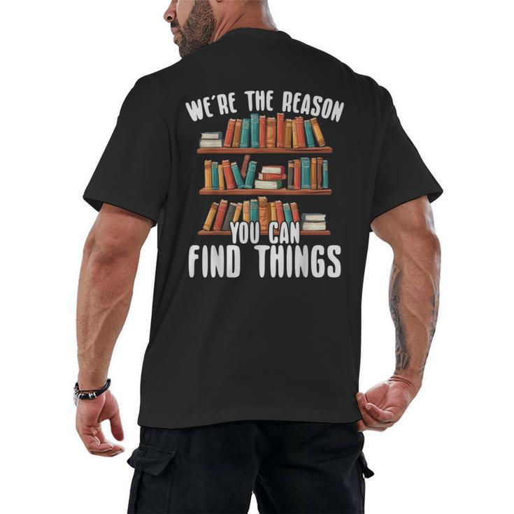 Librarian Reading Books Lover Library Men's Back Print T-Shirt