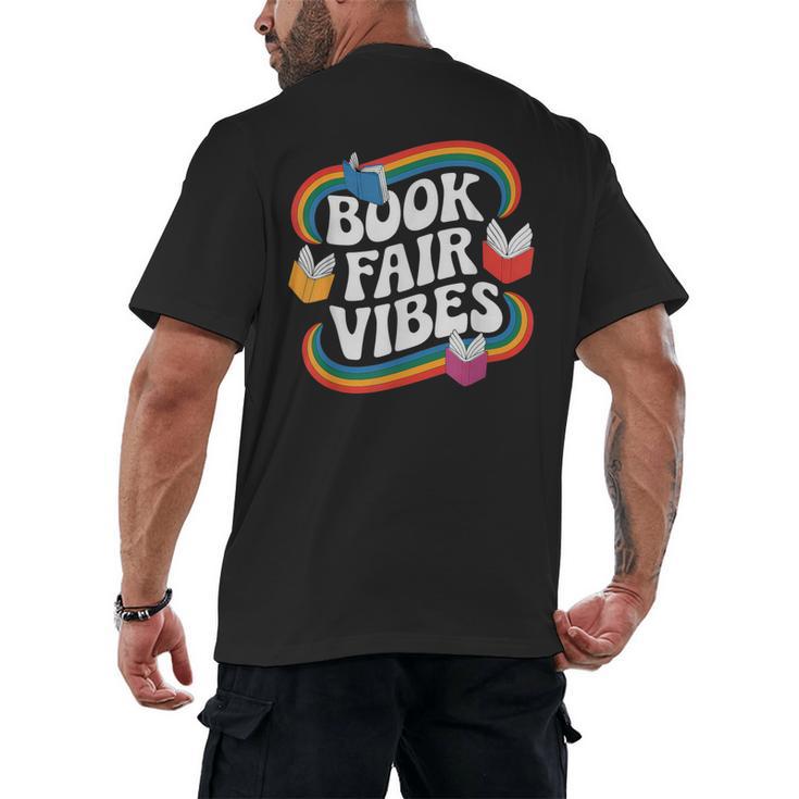 Library Book Fair Vibe Groovy Retro School Reading Nostalgic Men's Back Print T-Shirt