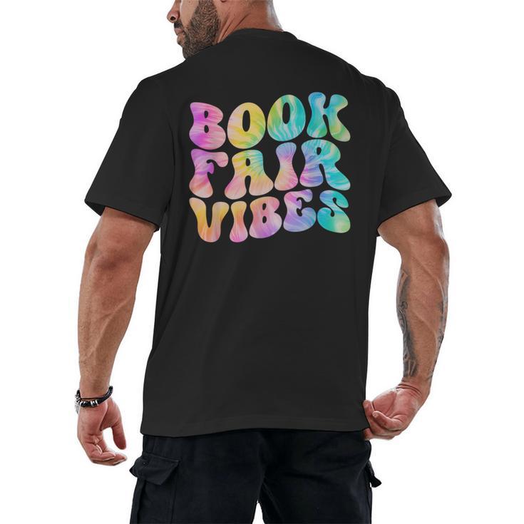 Library Book Fair Vibe Tie Dye School Reading Nostalgic Men's Back Print T-Shirt