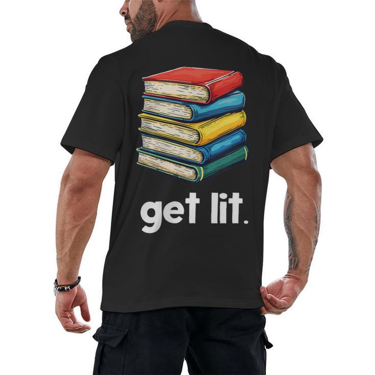 Get Lit With Books Men's Back Print T-Shirt