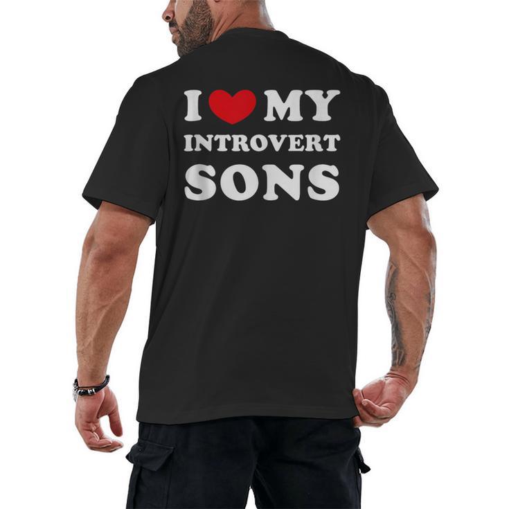 I Love My Introvert Sons I Heart My Introvert Sons Men's Back Print T-Shirt