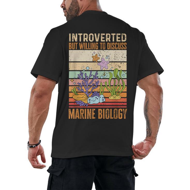 Marine Biology Ocean Introvert Marine Biologist Men's Back Print T-Shirt