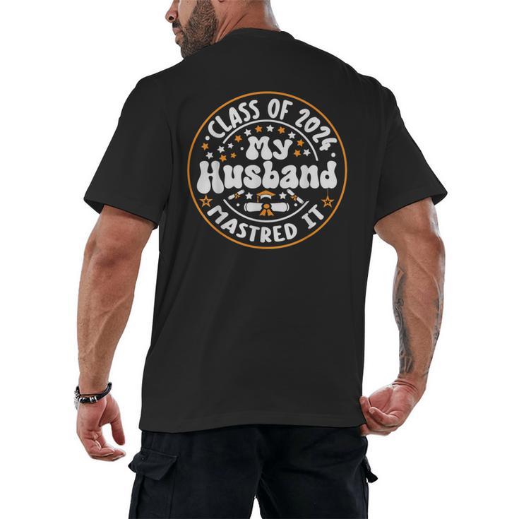 Master's Degree Graduation My Husband Mastered It 2024 Men's Back Print T-Shirt