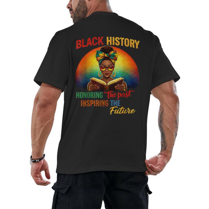 Melanin Honoring Past Inspiring Pride Book Month Men's Back Print T-Shirt