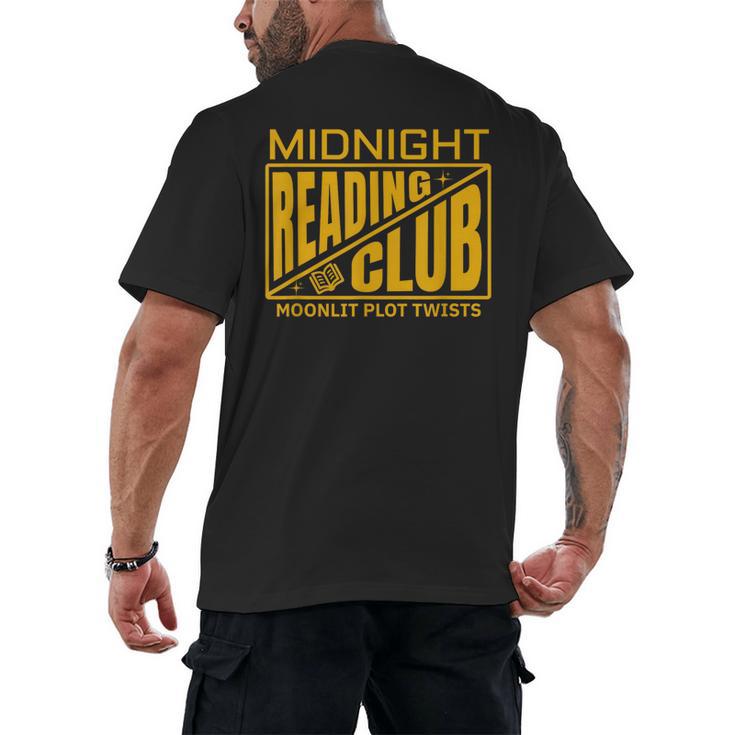Midnight Reading Club Night Owl Book Readers Men's Back Print T-Shirt