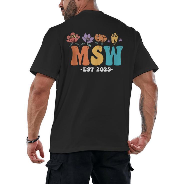 MSW Est 2025 Graduation School Social Worker Shirt Master Men's Back Print T-Shirt