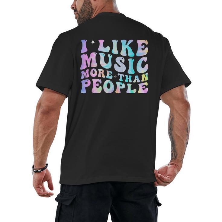 I Like Music More Than People Introvert Musician Retro Men's Back Print T-Shirt