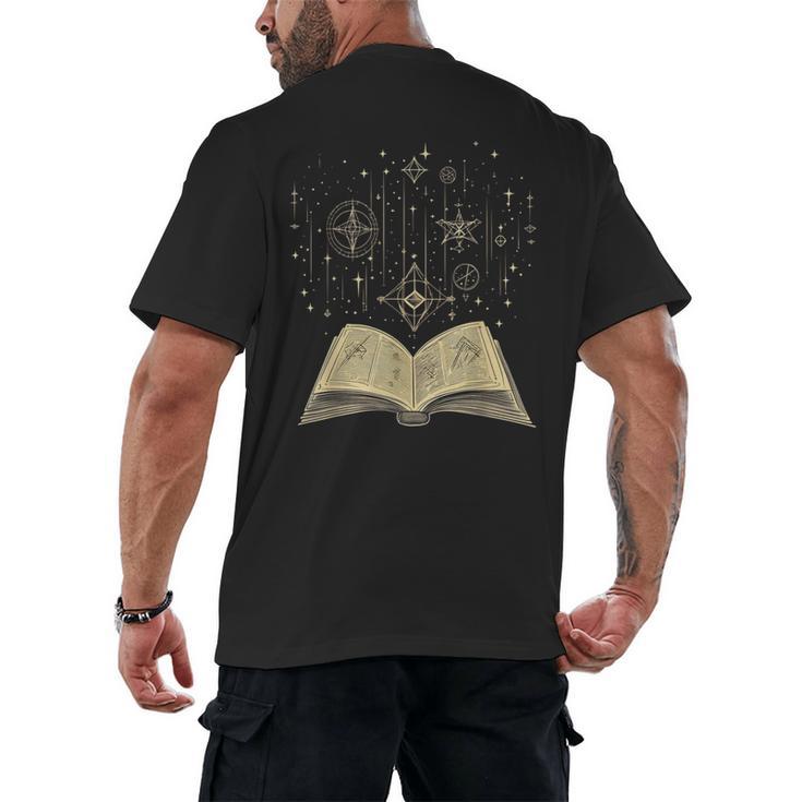 Mystic Astral Lunar Celestial Witch Spell Book Men's Back Print T-Shirt