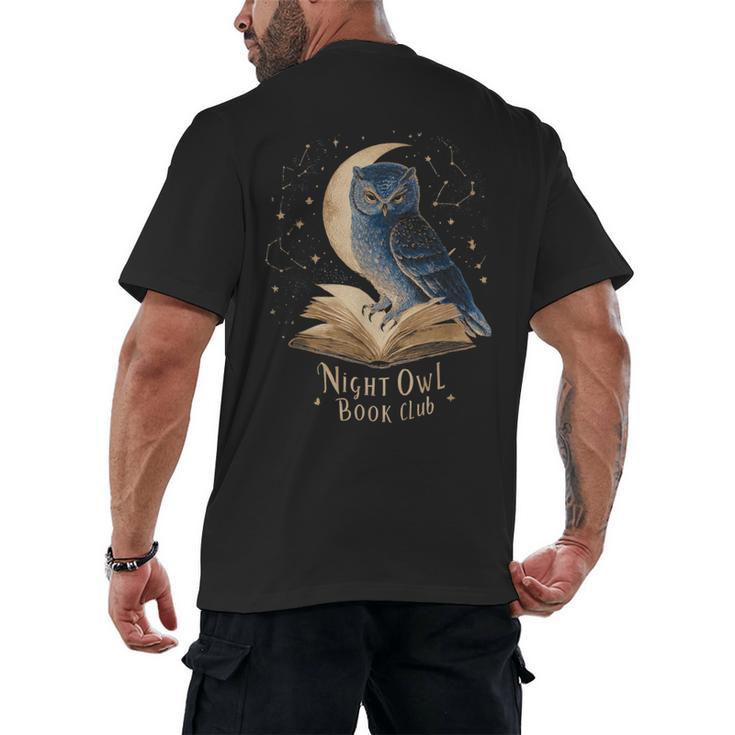 Night Owl Book Club Crescent Moon Late Night Reading Men's Back Print T-Shirt