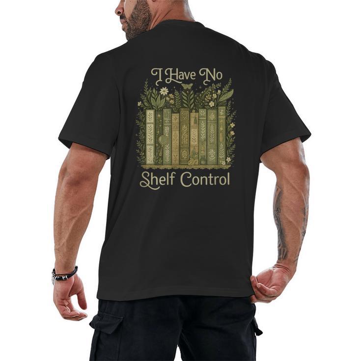 I Have No Shelf Control Vintage Botanical Books Graphic Men's Back Print T-Shirt