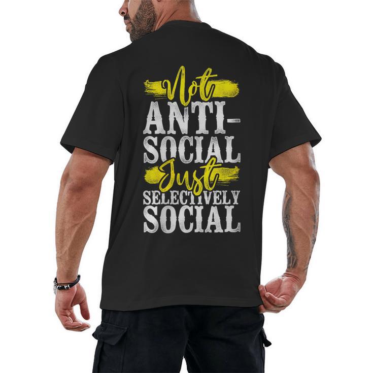 Not Anti Social Just Selectively Social Introvert Men's Back Print T-Shirt