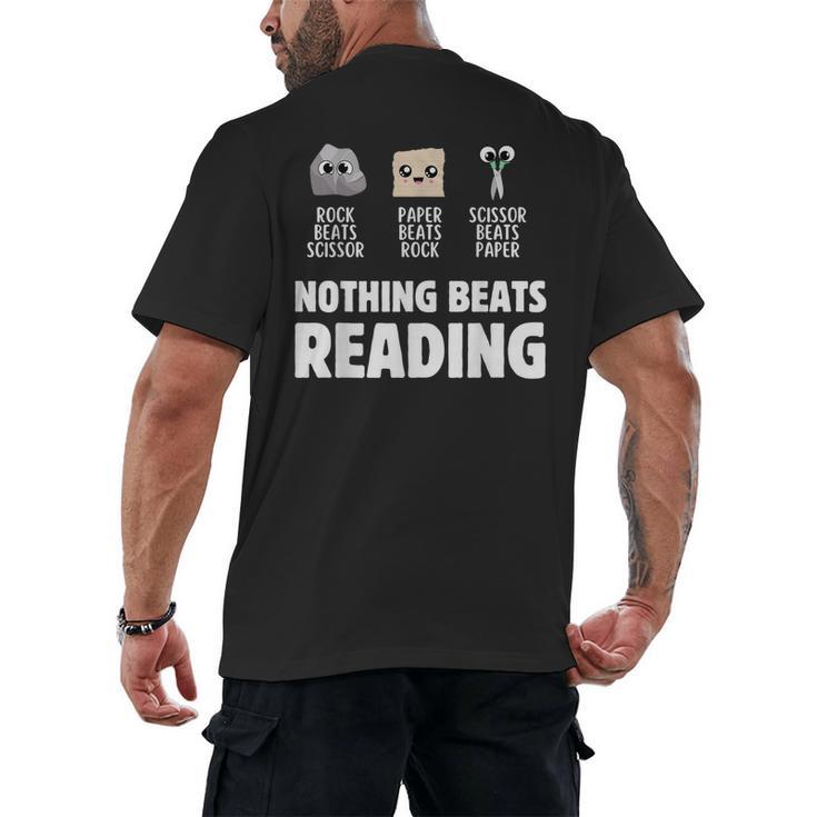 Nothing Beats Reading Librarian Book Bookworm Men's Back Print T-Shirt