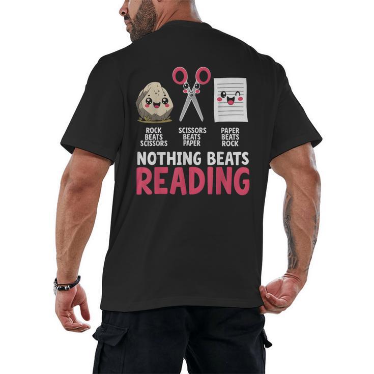 Nothing Beats Reading Rock Paper Scissors Book Lover Library Men's Back Print T-Shirt Nothing Beats Reading Rock Paper Scissors Book Lover Library Men's Back Print T-Shirt