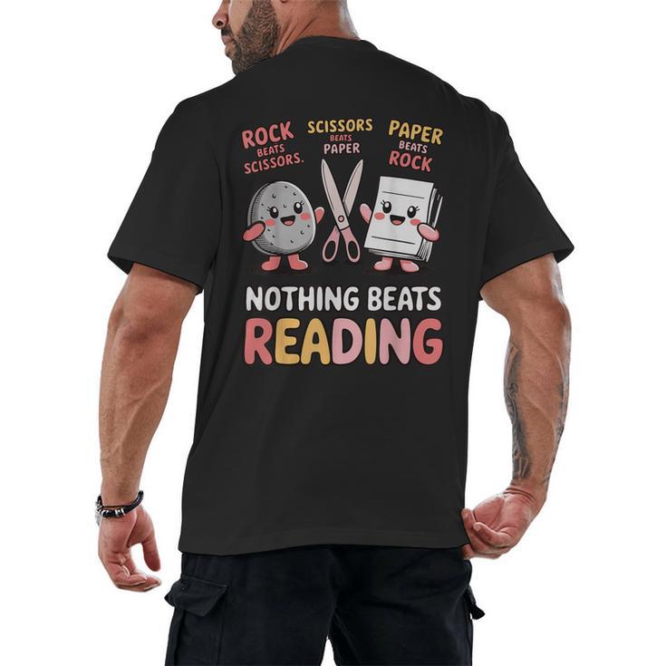 Nothing Goes Beyond Reading Rock Paper Scissors Book Men's Back Print T-Shirt