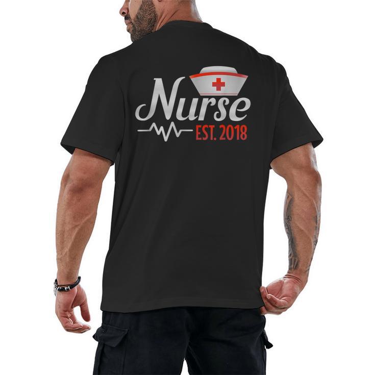 Nurse Nursing School Graduation Est 2018 Shirt Men's Back Print T-Shirt