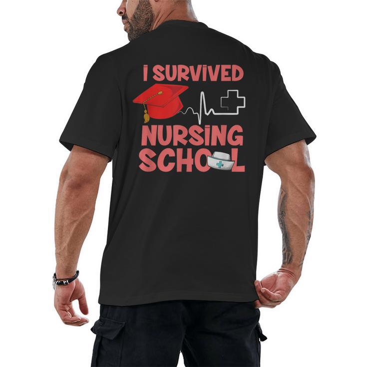 Nurse Survived Nursing School Graduation Men's Back Print T-Shirt