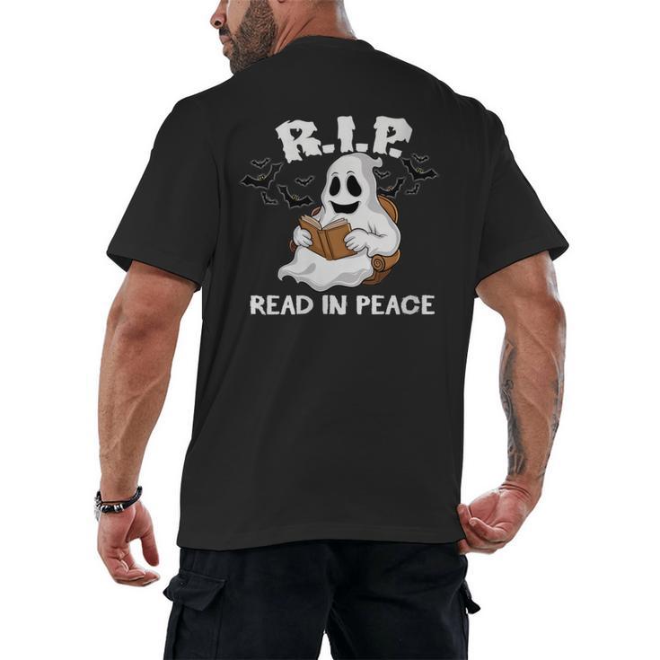October Reading And Library Awareness Books And Boos Men's Back Print T-Shirt