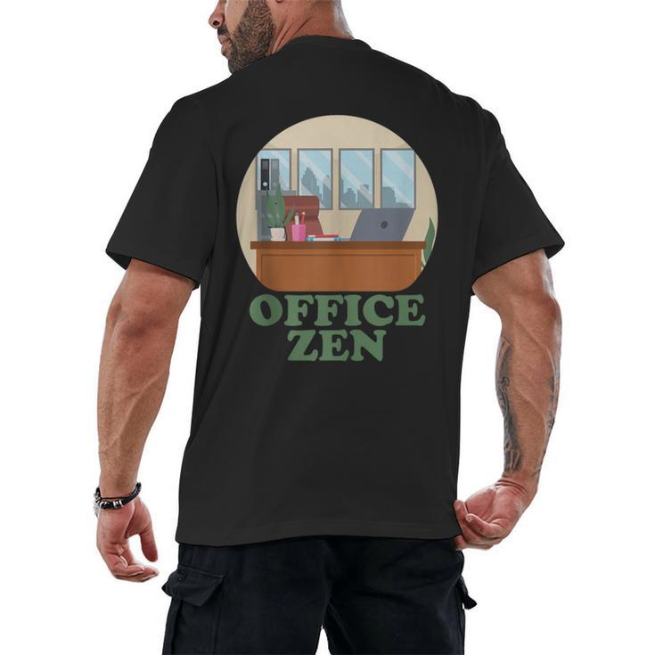 Office Zen Introvert Office Staff Secretary Employee Admin Men's Back Print T-Shirt