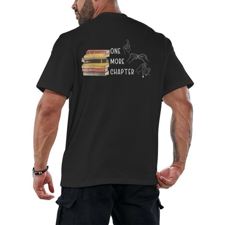One More Chapter Sign Language Deaf Reading Book Lover Men's Back Print T-Shirt