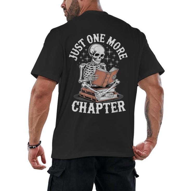 One More Chapter Skeleton Reading Books Lovers Readers Men's Back Print T-Shirt
