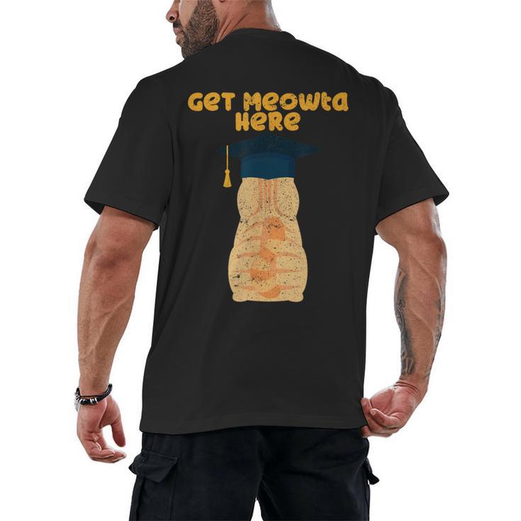 Orange Tabby Cat Graduation Distressed Shirt For Grads For Men Women Girls Kids Men's Back Print T-Shirt