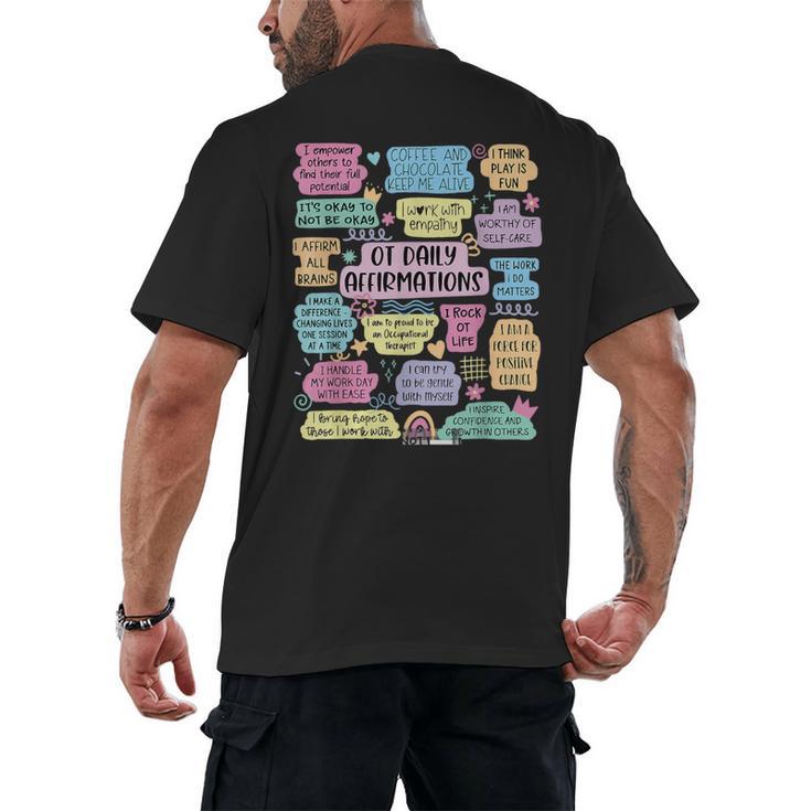 OT Daily Affirmations Occupational Therapy Month Graduation Men's Back Print T-Shirt