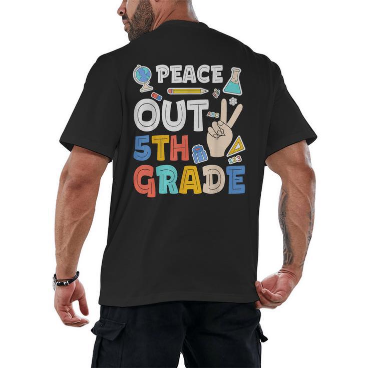 Peace Out 5th Grade Fifth Grade Graduation T-Shirt Men's Back Print T-Shirt