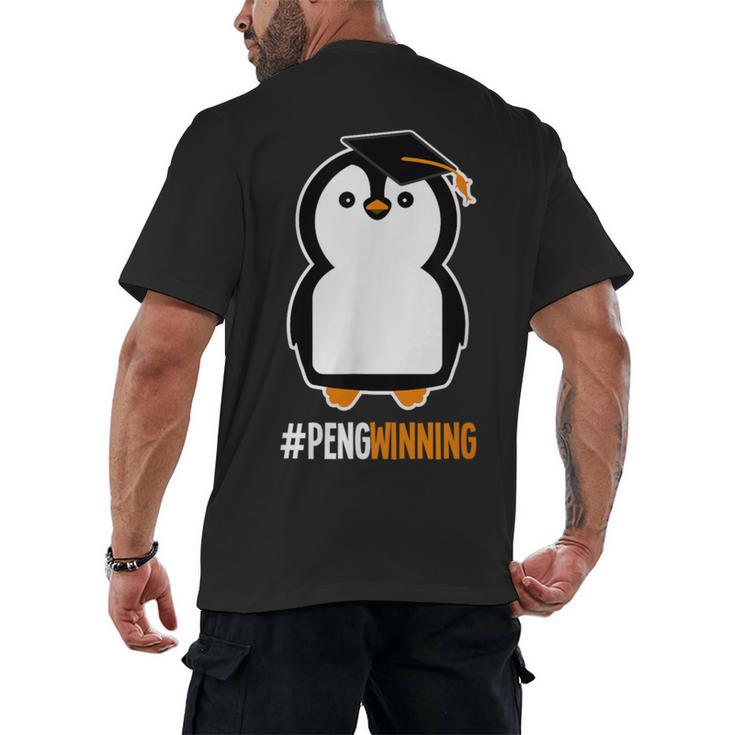 Penguin Graduation For Grads Hashtag Pengwinning Men's Back Print T-Shirt