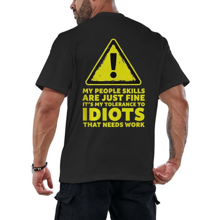 My People Skills Are Just Fine Sarcastic Introvert Men's Back Print T-Shirt